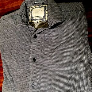 Blue short sleeve button down